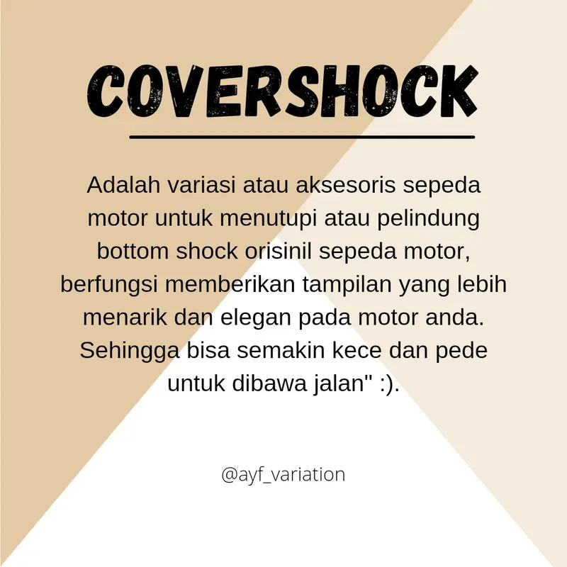 Covershock Depan Sepeda MOTOR METIC / Motor Beat, Vario, Mio, Scoopy, Spacy, Aerox, Spin, New soul GT, Nex11, PCX. 5