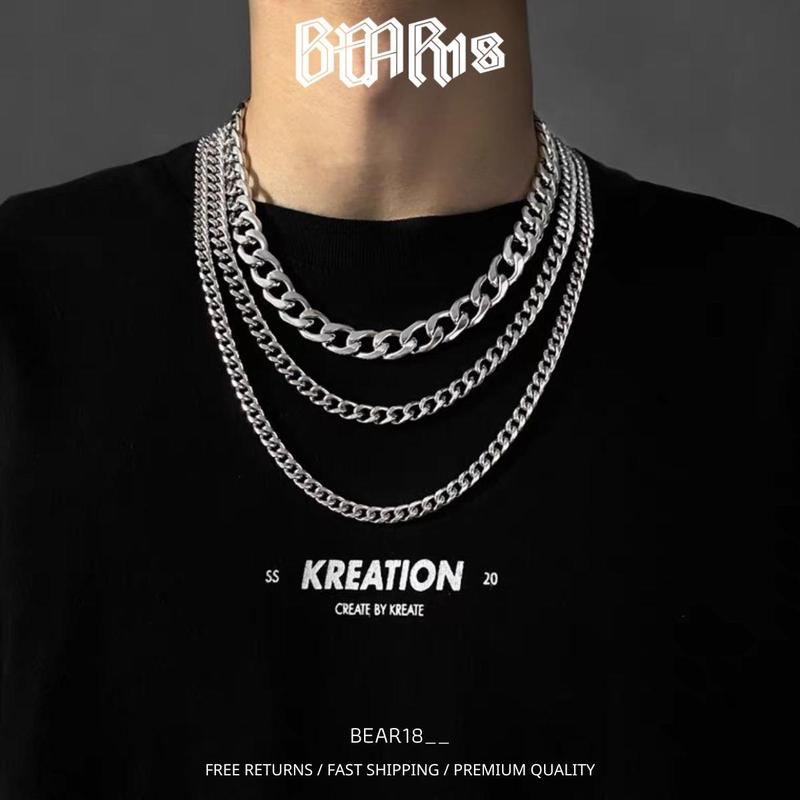 Dây chuyền xích trơn vuông 5-7-9-12mm THÉP TITAN KHÔNG GỈ, vòng cổ màu bạc dành cho nam thiết kế đơn giản , trang sức nam