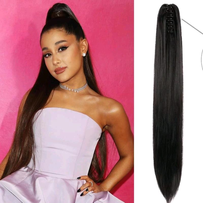 Tóc giả đui ngựa Thẳng dai kẹp ngoặm 90cm Women nagi tóc  kẹp