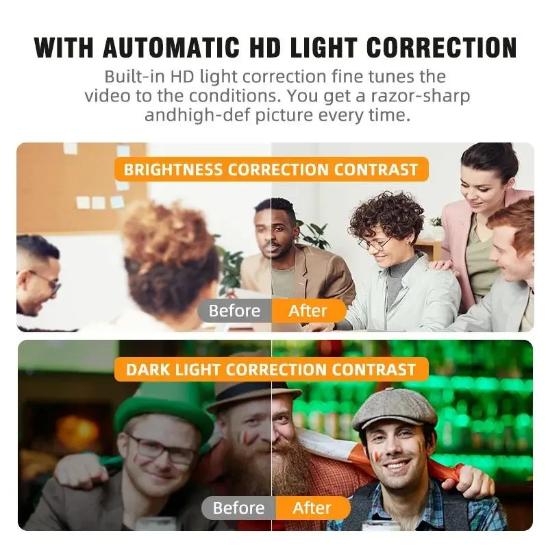 USB Powered Webcam, 1080P Streaming Webcam with Microphone, Plug & Play Webcam for Video Call, Learning, Conference, Compatible with PC, MAC, Laptop, Monitor Camera, Home Office 7