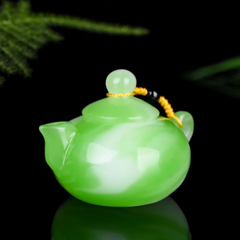 Product Introduction of Colorful jade white jade jasper teapot hand handle piece chicken blood jade pot hand play piece handle pot small wine pot play piece pendant 1