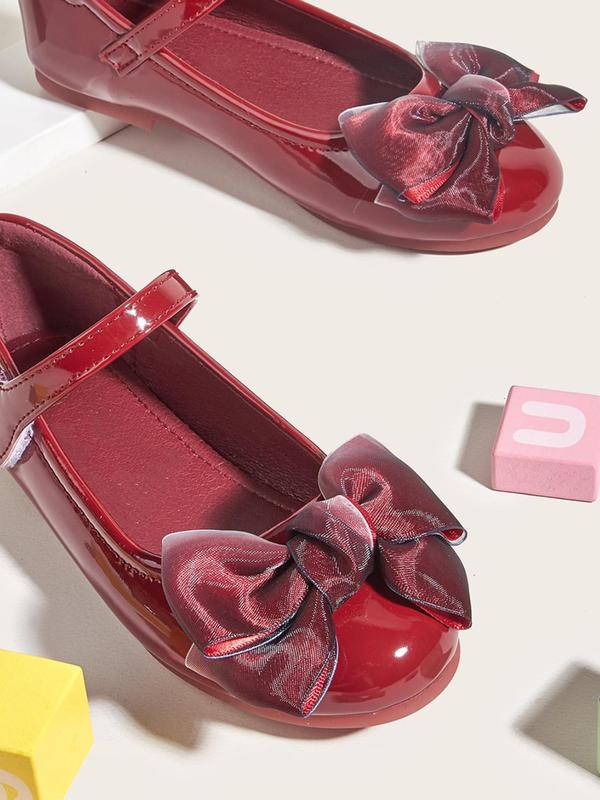2023 1 Pair Girl's Elegant Cute Bowknot Design Flat Shoes, Comfortable Solid Color Slip-on Ballet Flats, Fashionable Flats For Kids 1