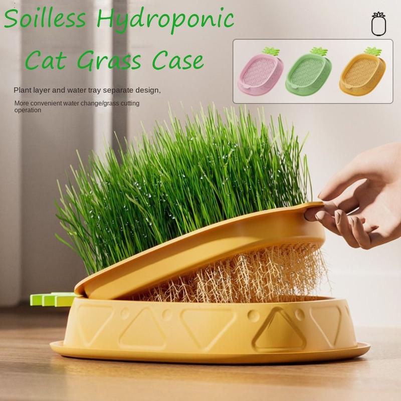 Product Introduction of Reusable Pineapple Shape Cat Grass Planting Box Soilless Hydroponic Without seeds Cat Grass Case Seed Sprouting Trays Garden Seed Sprouter Tray 9