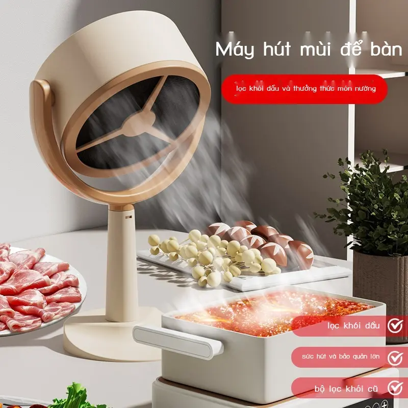 [Trả tiền khi giao hàng] VNNETLAN máy hút mùi，Máy Hút Khói Để Bàn Pin 1000W, 4000mAh Máy hút khói
