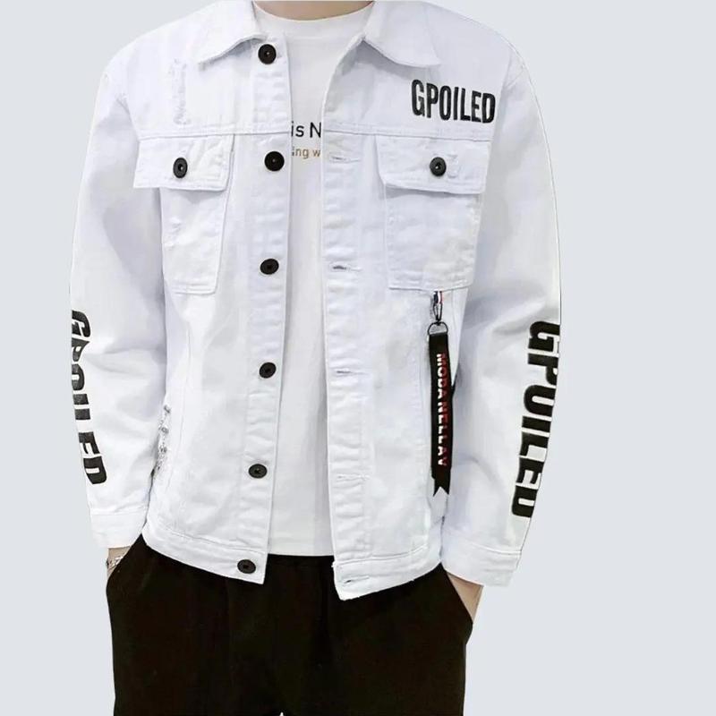 [GP thật] Áo khoác  nam ngoài Kaki trắng GP 2412 form rộng 40-75kg Achi Fashion Jean Menswear