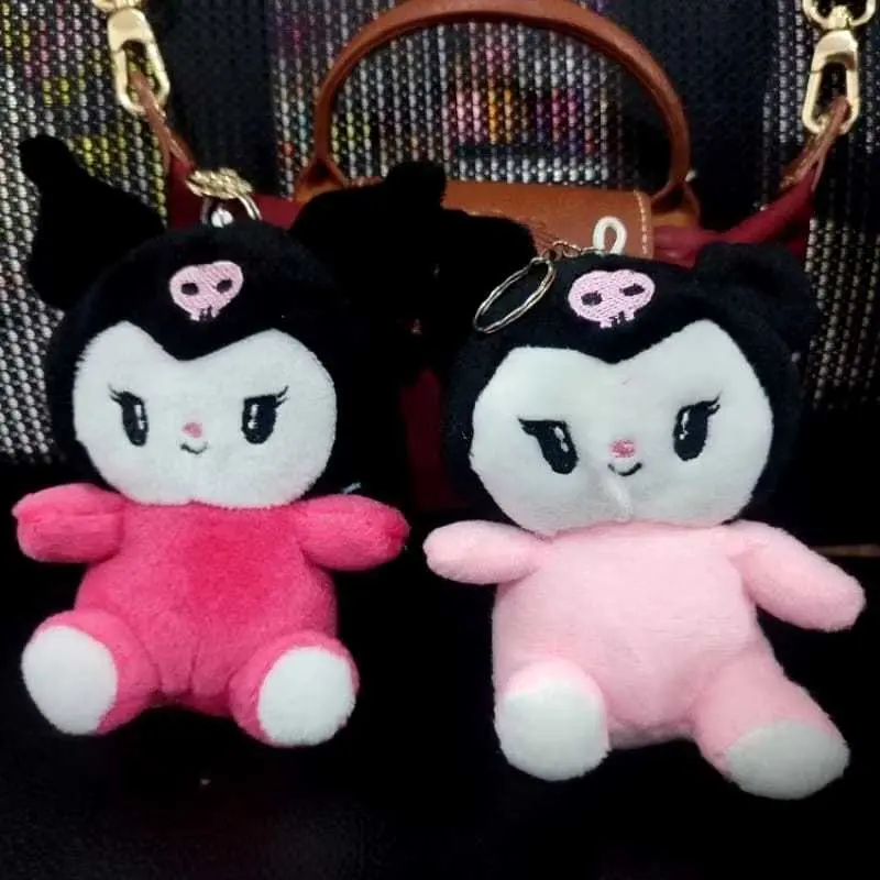 Boneka Gantungan Kunci Sanrio Kuromi bahan plush kado ulang tahun 3