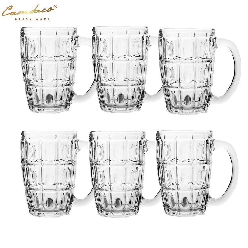 Bộ 6 Ly Thủy Tinh Có Quai PCD10007 375ML - Thương Hiệu Cẩm Đạt