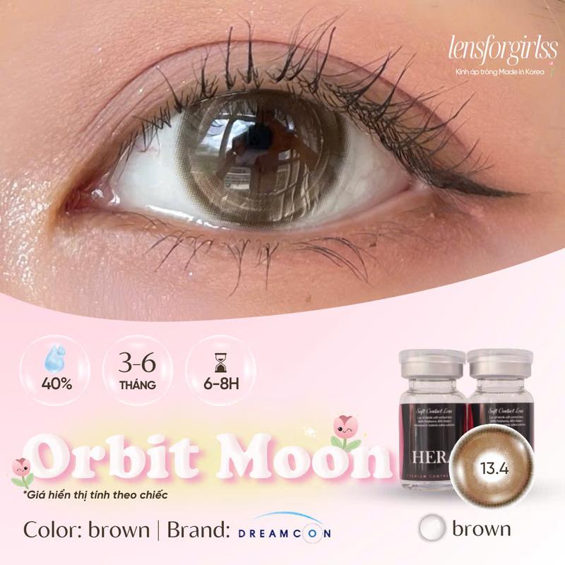 Kính áp tròng sz GIÃN TRÒNG hack mắt ORBIT MOON BROWN chính hãng HERA | Lens cận | LENSFORGIRLSS