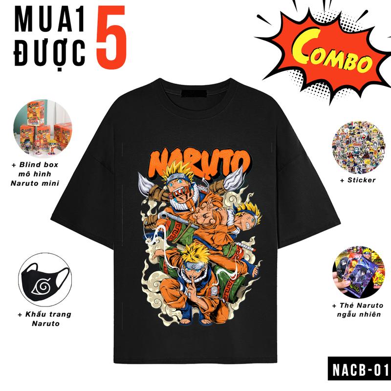 Combo Triệu Hồi - mua 1 được 5 Áo thun Naruto, áo thun anime in hình Naruto Sasuke Sakura Itachi Kakashi Menswear Top