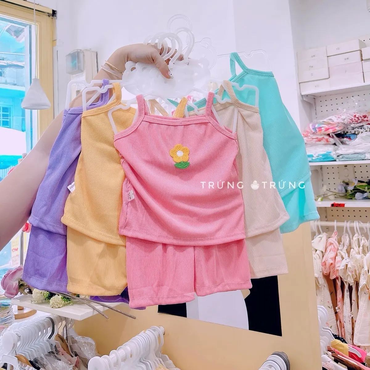 (5-17kg) Bộ hai dây quần đùi thun tăm mềm nhiều màu