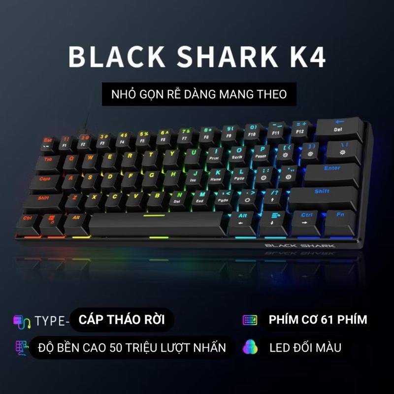 Bàn phím cơ Gaming Black Shark K4 | Led RGB | Stab được căn chỉnh sẵn | kết nối typeC tháo rời