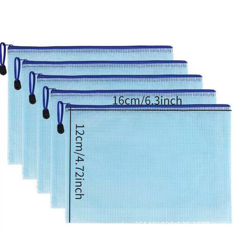 Product Introduction of A6 Mesh Zipper Pouch, 20pcs/set Waterproof Plastic Storage Bag, File Folder, Stationery Storage Bag, Travel Organizer for School, Travel, Office 1