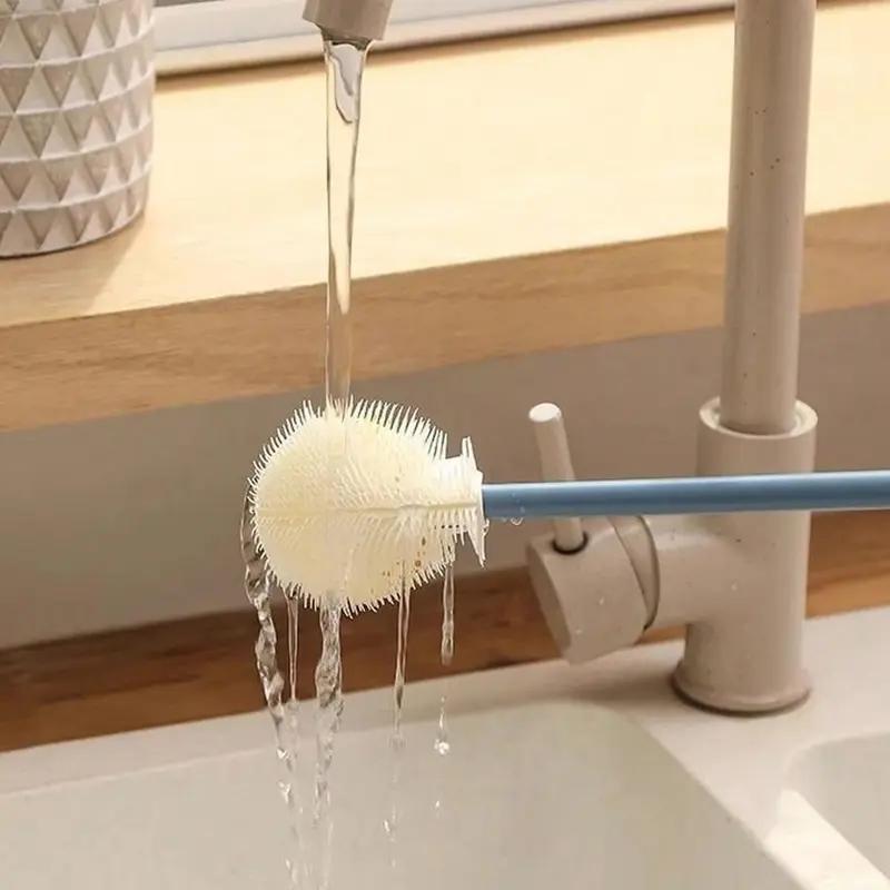 Long Handle Bottle Brush, Reusable Bottle Cleaning Brush, Household Cleaning Tool for Kitchen & Home Use, Baby Bottle Cleaning Tool, Baby Essentials 6