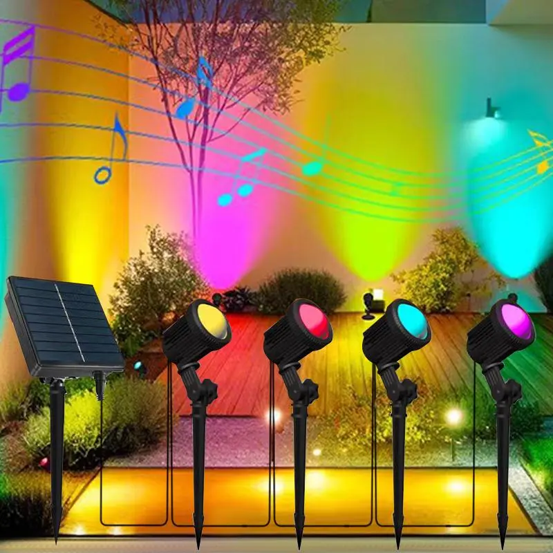 Solar Powered Garden Light, Outdoor Solar Light, APP Control Decorative Light, Waterproof Ground Plug Light, Outdoor Light for Garden, Patio, Yard