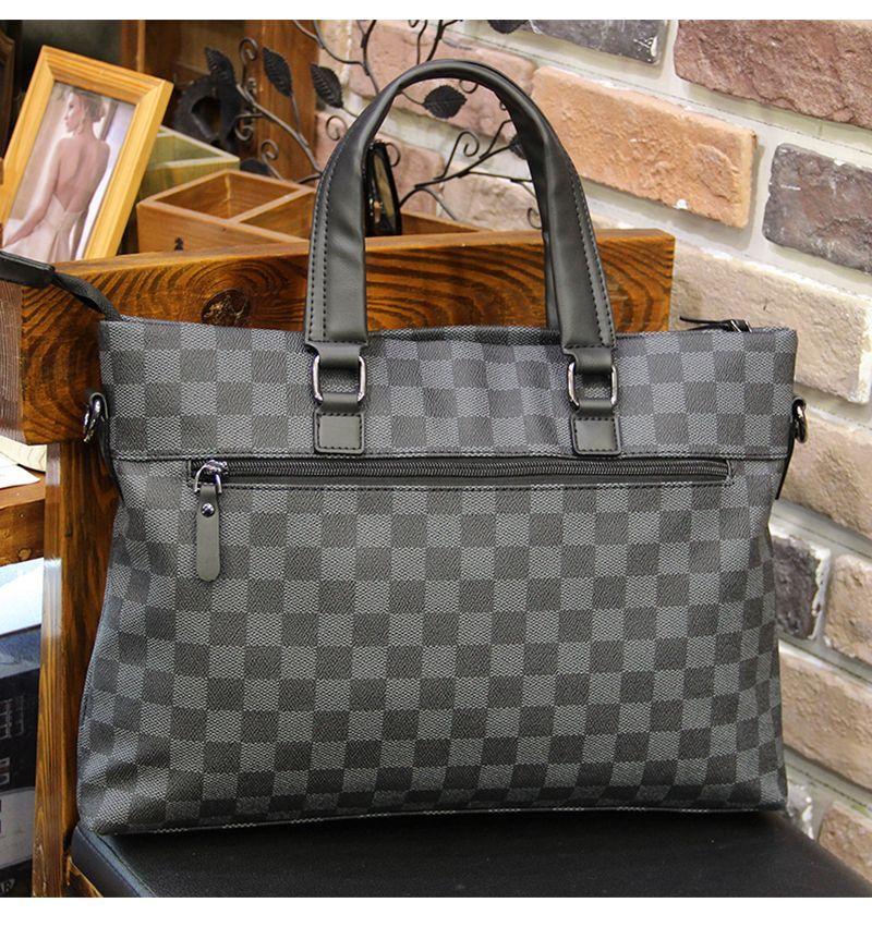 Product Introduction of Plaid Men'S Bag Handbag Briefcase Korean Men'S Bag Casual Fashion Shoulder Bag Messenger Bag Business Computer Bag 6