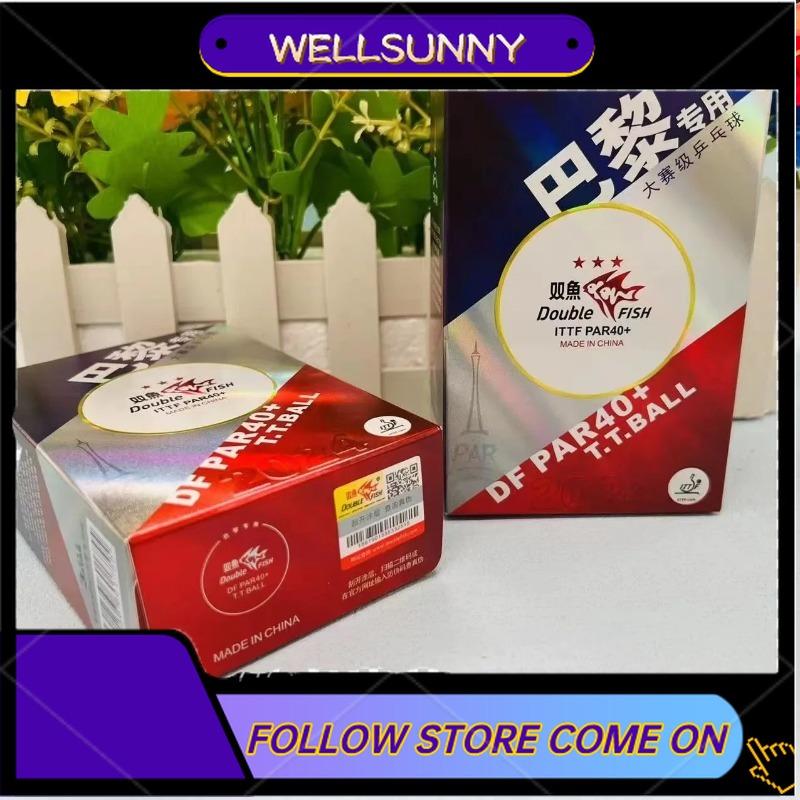 Wellsunny Original Double Fish DF PAR40+ Ping Pong Balls 3 Stars Professional Table Tennis Balls ABS New Material for Olympic Standard 5