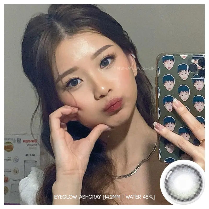 MIKHAYLOVESHOP Softlens Eyeglow Ash Gray (Grey) (Eyelighter Glowy) 2