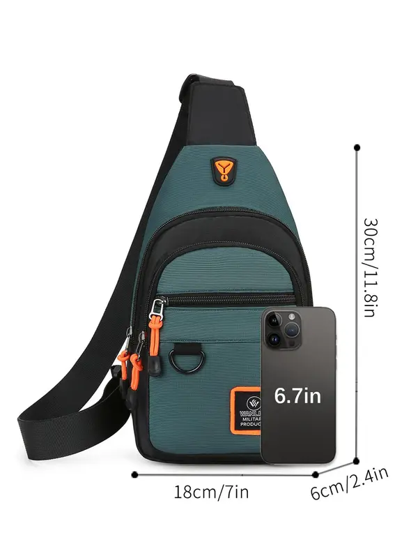 Durable Men's Casual Large Capacity Chest Bag, Multi-functional Sling Bag for Daily Commuting, Casual Trendy Versatile High-quality Daily Commuting Bag 3