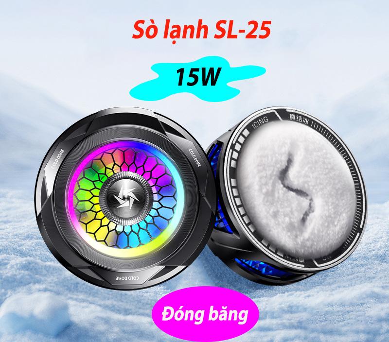 Quạt Tản Nhiệt Điện Thoại Sò Lạnh SL25 Led RGB Gaming, Công Suất 15W dóng băng, quạt làm mát điện thoại máy tính bảng mẫu mới