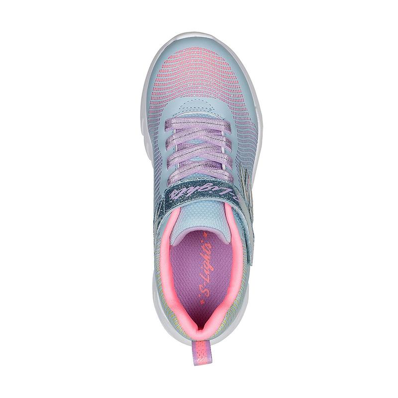 Skechers Bé Gái Giày Thể Thao Thường Ngày, Đi Học S-Lights Flicker Flash Lightweight - 303700L-LBMT Sneaker Sport Kids Tập Thể Dục Star 1