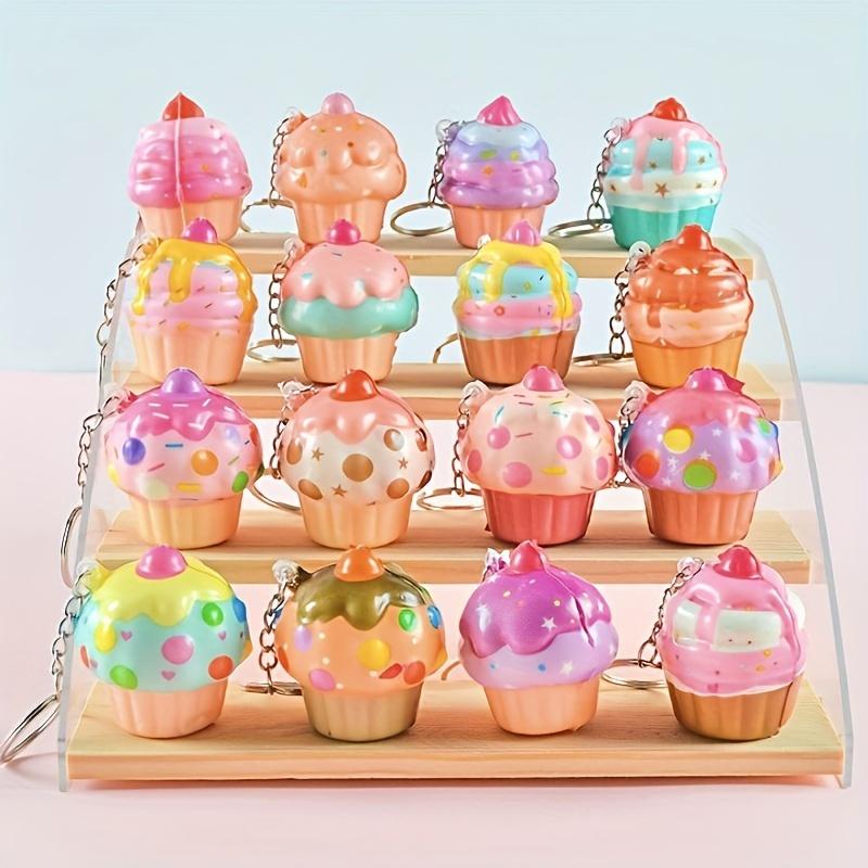 Product Introduction of Cute Ice Cream Keychain Set: Stress Toy, Ice cream Shape Squishes Toy, PU Sensory Fidget Toys Cute Cartoon Key Rings For Kids' Parties And Goodie Bags 3