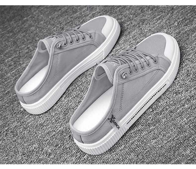 Product Introduction of 2025 [628 Positive Reviews] [Factory Direct Sale] Men's Canvas Shoes Summer No Heel Board Shoes Casual Half Slippers Trendy Shoes Lazy One-Step Men's Shoes 13