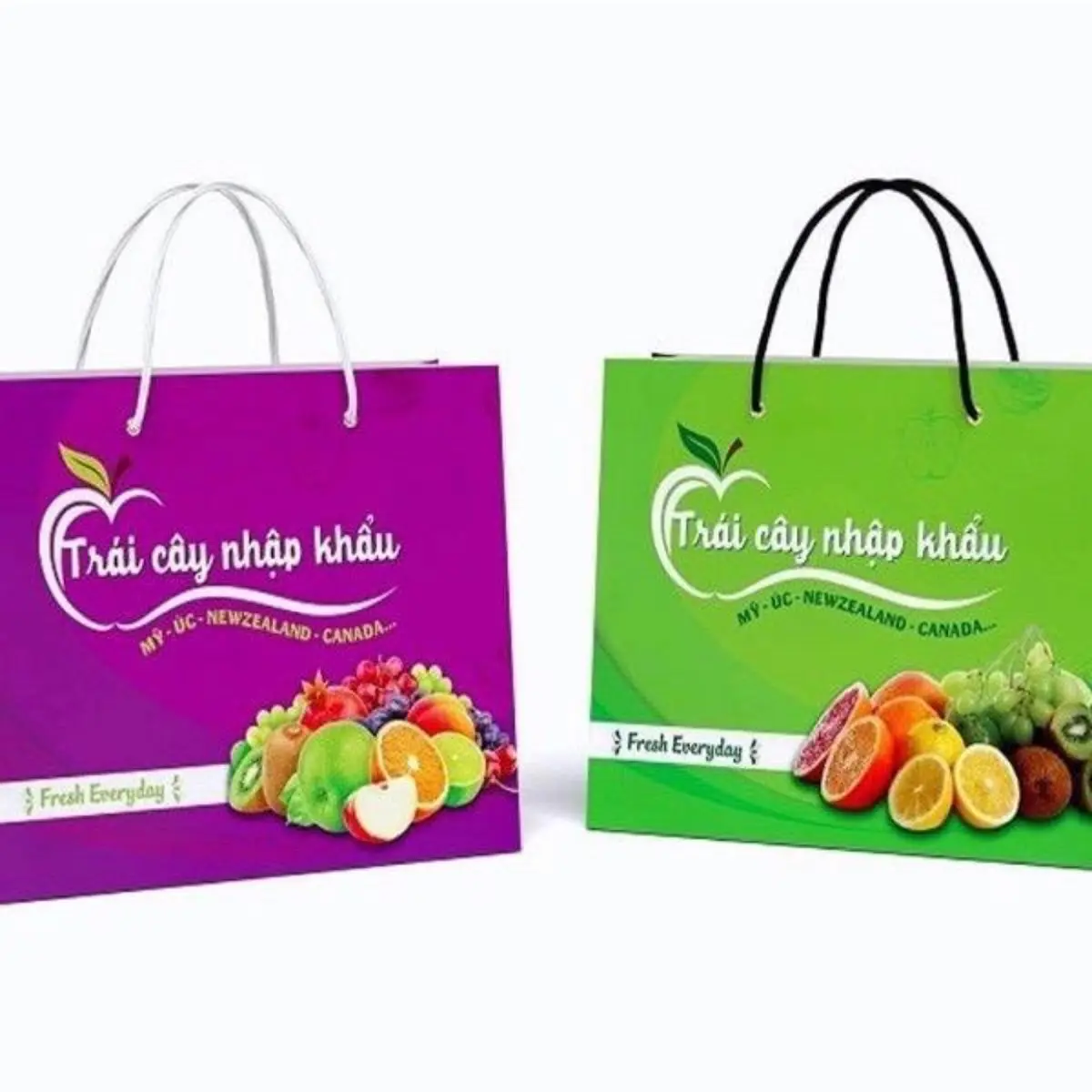 Set  10 Túi Giấy Đựng Hoa Quả, Đựng Trái Cây Nhập Khẩu, Đủ Màu Túi Sang Trọng, Chất Liệu Cứng Cáp