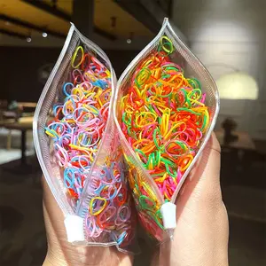 1000pcs Ikat Rambut Karet Jepang Anak Model Korea size M  / 1000 PCS Karet Rambut Elastis Polos / Ikat Rambut Kunciran Rambut Anak Pelangi