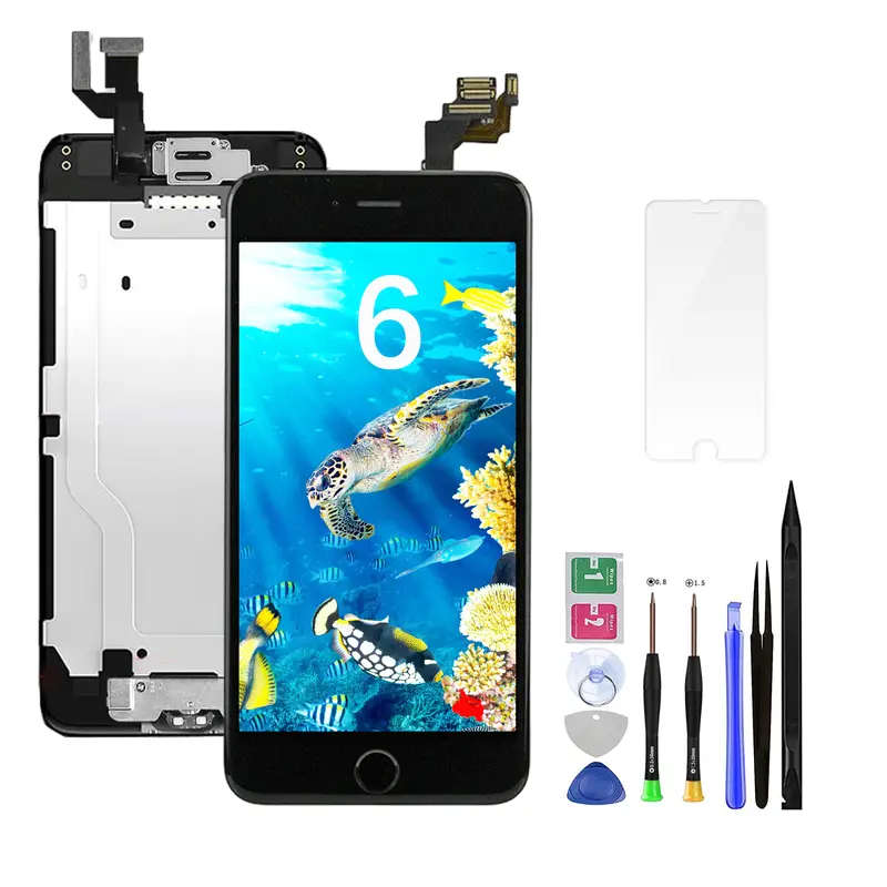 Thay thế màn hình cho iPhone 6, Bộ thay thế LCD & màn hình Digitizer, Lắp ráp đầy đủ, Tương thích với iPhone 6 4,7 inch Model A1549 A1586 A1589, Bao gồm các công cụ sửa chữa 0