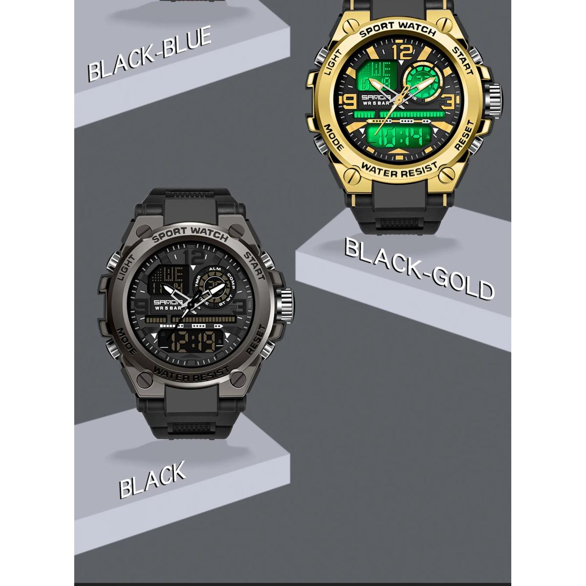 Men Sports Quartz Watches Dual Display LED Electronic Digital Wristwatches Waterproof Military Watch Relogios Masculino Men Sports Quartz Watches Dual Display LED Electronic Digital Wristwatches Waterproof Military Watch Relogios Masculino
