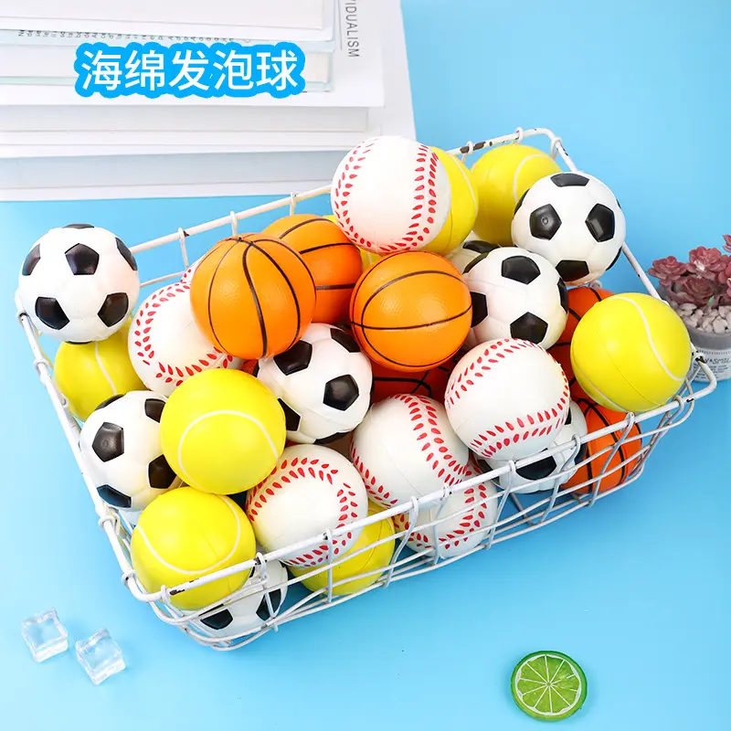 1PCS Trẻ em căng Sponge Ball PU Chất liệu 6cm Đồ chơi giải nén rắn 2