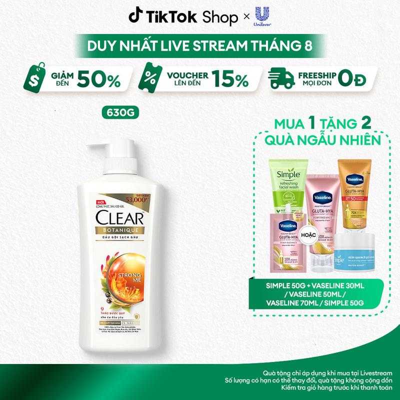 Dầu Gội CLEAR 9 Thảo Dược Quý Hỗ Trợ Làm Sạch Gàu, Nhờn, Ngứa - Phù Hợp Cho Da Đầu Yếu 630G Dành Cho Nam Và Nữ [1]