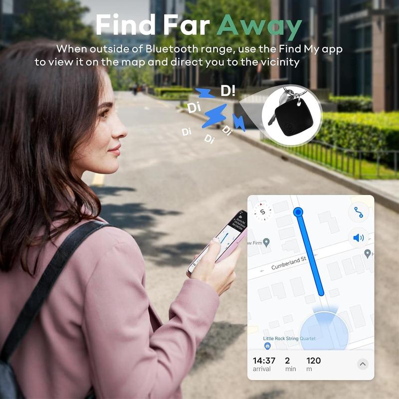 Smart Tracker, GPS Item Location Tracker, Anti-lost Locator, Track Luggage, Wallets, Pets, Compatible with Apple Find My 5