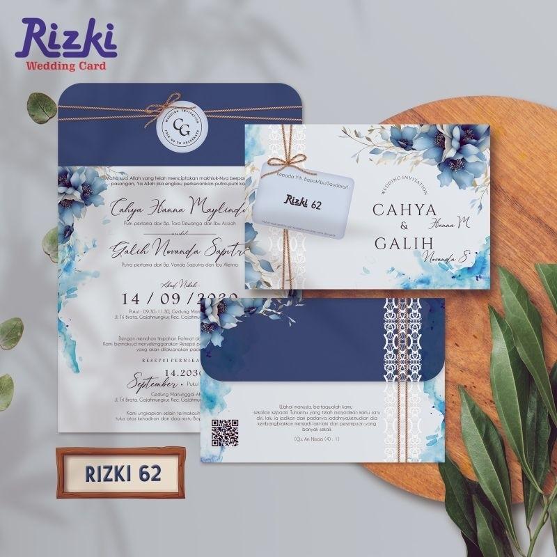 Undangan Pernikahan RIZKI 62 Elegan Modern Paket Lengkap 100 PCS Gratis Label & Plastik - JanjiKita | Default