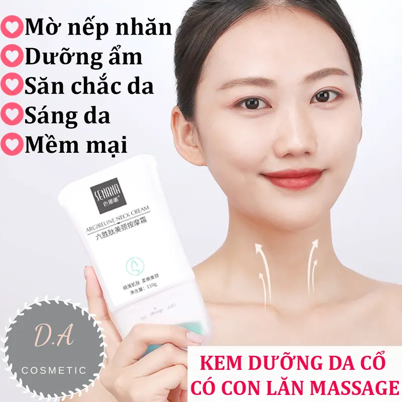 Kem Dưỡng Chống Lão Hóa Da Vùng Cổ SENANA Tuýp 110gram – Làm Mờ Nếp Nhăn, Có Con Lăn Massage Silicone Êm Ái, Dưỡng Ẩm, Giúp Sáng Da 0