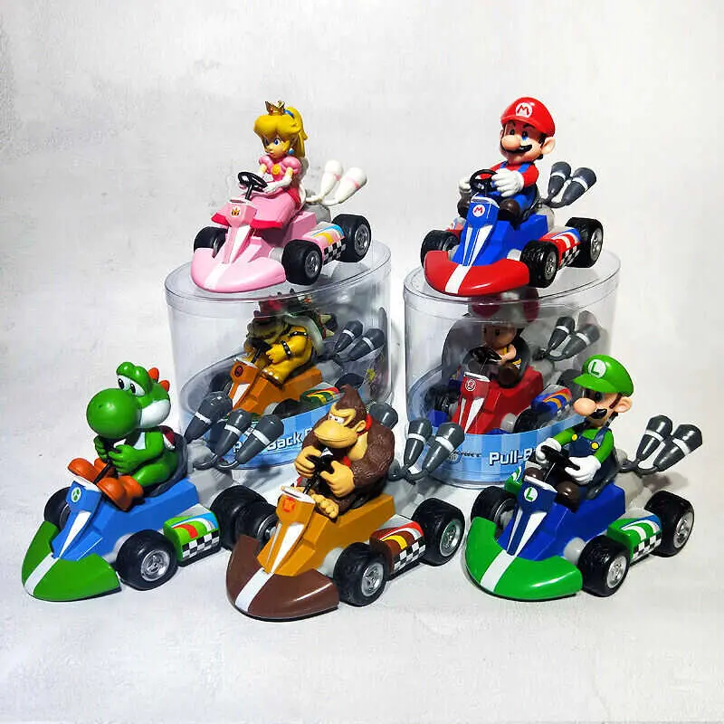 Xe Đua Kéo Lùi Xe Cẩu Động Cơ Bốn Bánh, Super Mario, 12cm, Đồ Chơi Mô Hình 7 Kiểu 5