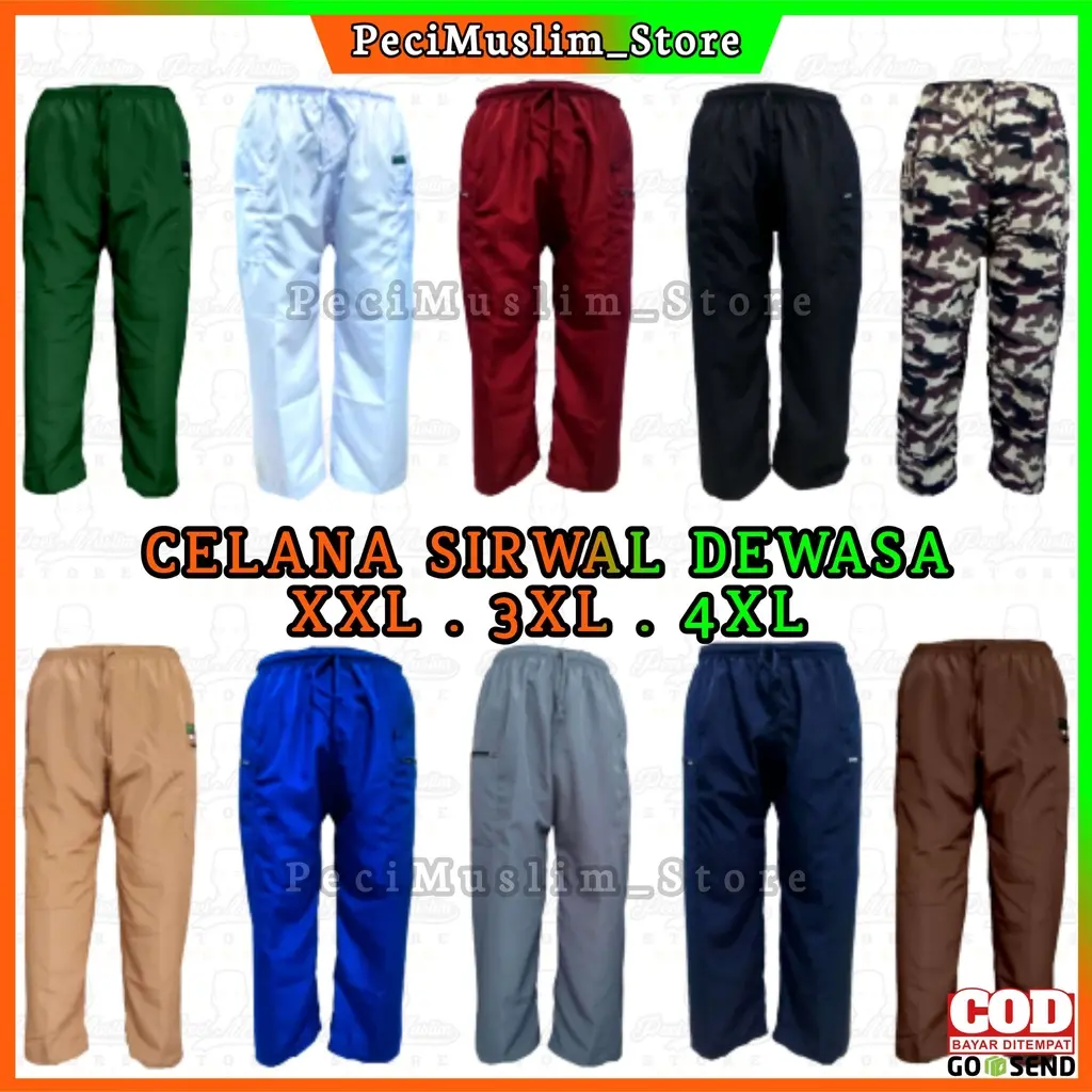 Celana Sirwal JUMBO XXL,3XL,4XL/ Celana Sirwal  / Celana Komprang / Celana Pangsi