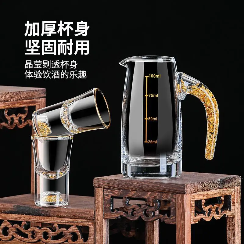 Bộ Ly Rượu Lá Vàng Jinshan, Bộ Ly Shot, Giá Cả Phải Chăng, Bộ Rượu Sang Trọng, Thích Hợp Cho Hộ Gia Đình Trung Quốc, Ly Đạn Thủ, Cốc Rượu, Cốc Rượu, Mới Cho Năm 2024 5