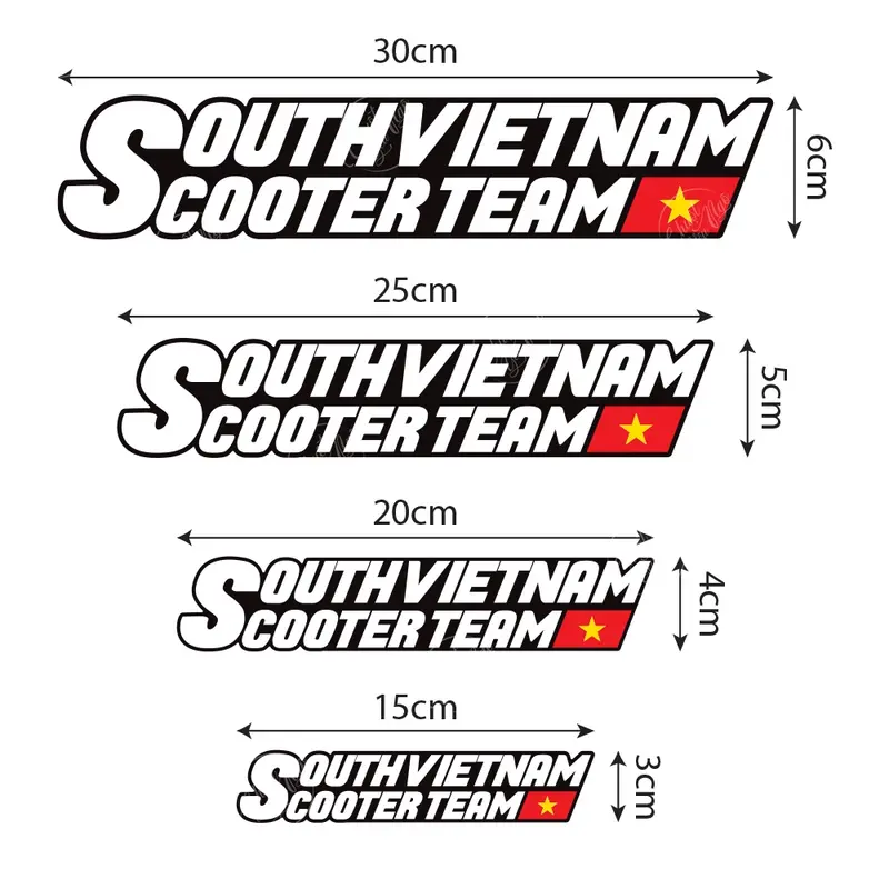 Combo 2/4 tem logo decal tem sticker hội nhóm xe tay gas dán trang trí xe máy SOUTH VIETNAM SCOOTER TEAM Nhãn Dán 1