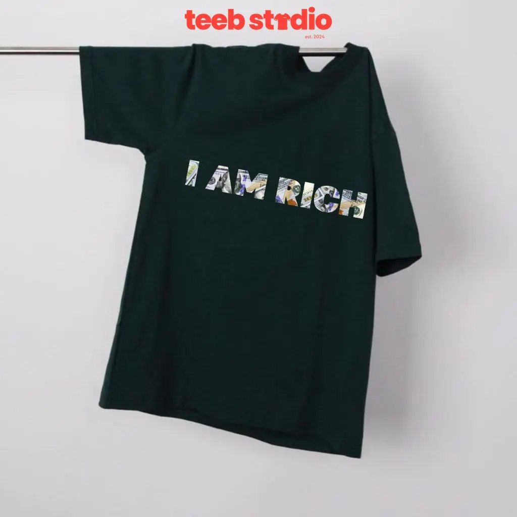Áo Thun I AM RICH TeeB Studio Chất Liệu Poly Cotton Thoáng Mát UNISEX Màu Đen