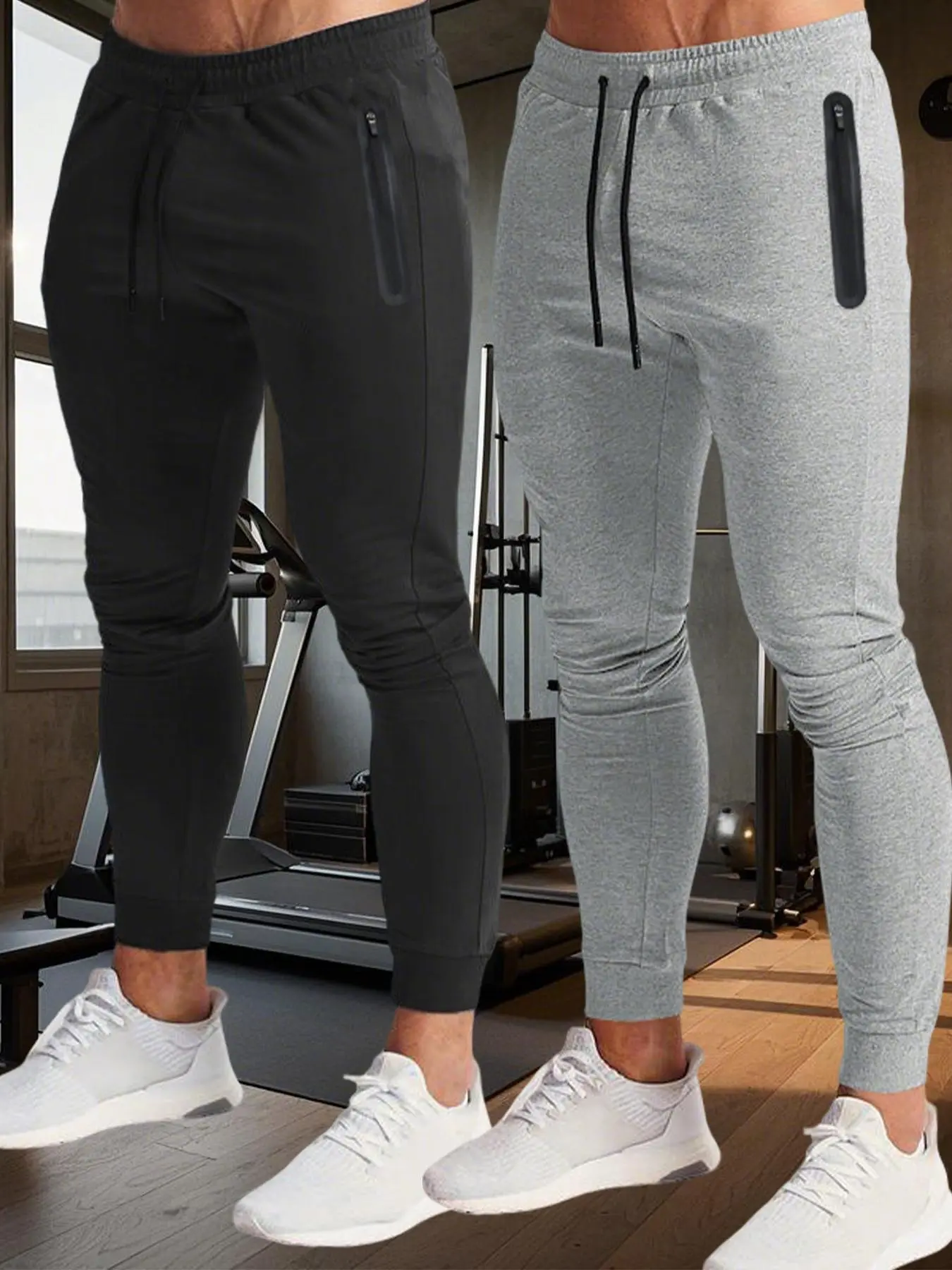 Men's Solid Color Drawstring Waist Sweatpants, Casual Comfy Breathable Jogger Pants for Gym Workout Running, Men's Summer Trousers