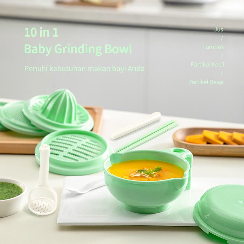 Baby food Maker multifungsi Grinding bowl alat mpasi bayi 10 pcs set Blue Green Baby food Maker multifungsi Grinding bowl alat mpasi bayi 10 pcs set Blue Green