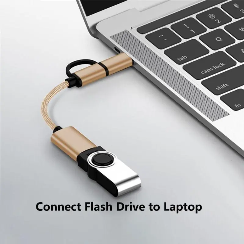 Cáp Bộ Chuyển Đổi USB OTG, Thiết Kế 2 Trong 1, Bộ Chuyển Đổi Dễ Phối Đồ Cho Nhiều Thiết Bị, Bền Và Linh Hoạt, Thích Hợp Đi Du Lịch Và Sử Dụng 4