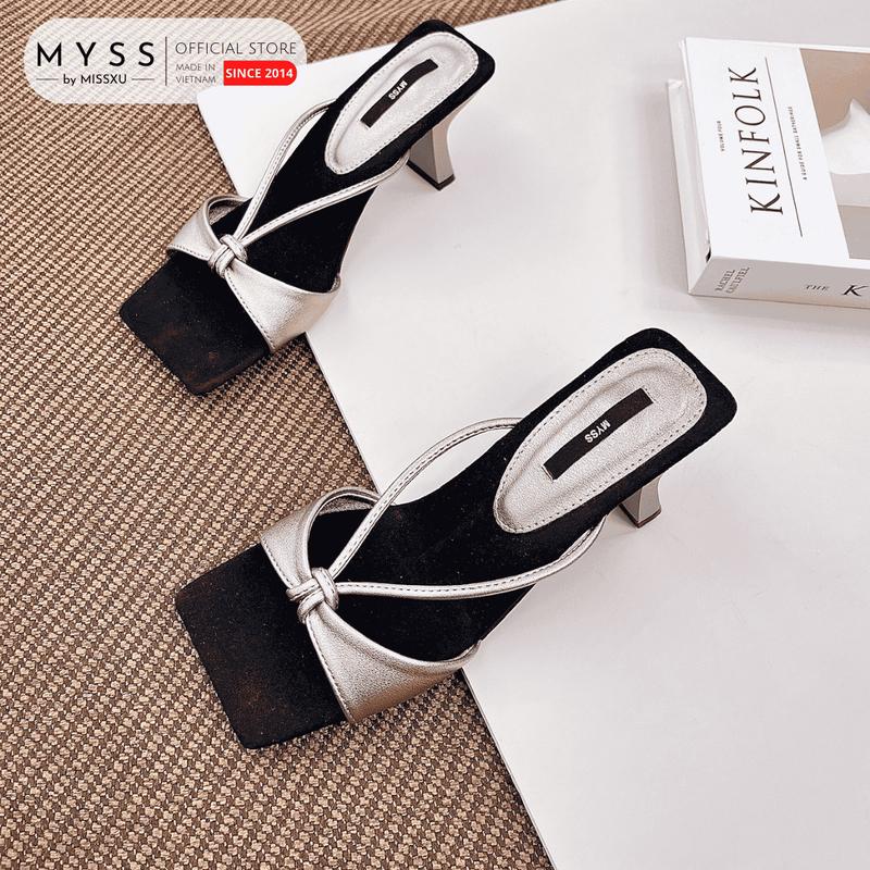MYSS - Giày guốc nữ quai ngang thắt nơ 6cm cao cấp - SU214 Shoes DéP 1