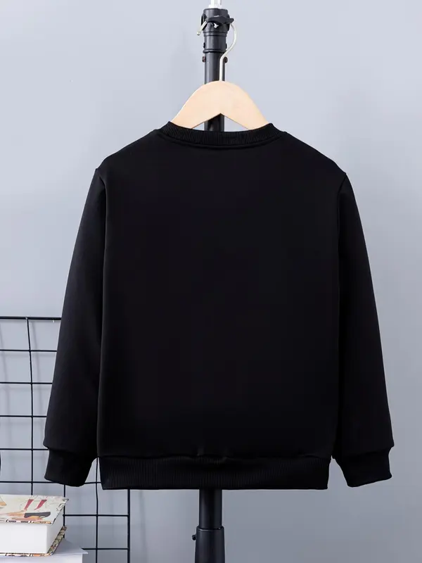Boy's Cartoon Bear Print Round Neck Sweatshirt, Casual Soft Comfy Long Sleeve Crew Neck Pullover For Daily Wear, Boy's Clothing For Spring & Fall 1