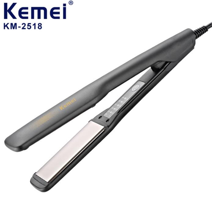  Máy Duỗi Tóc Chỉnh Nhiệt Bảo Vệ Giúp Mượt Tóc kemei Km 2518 