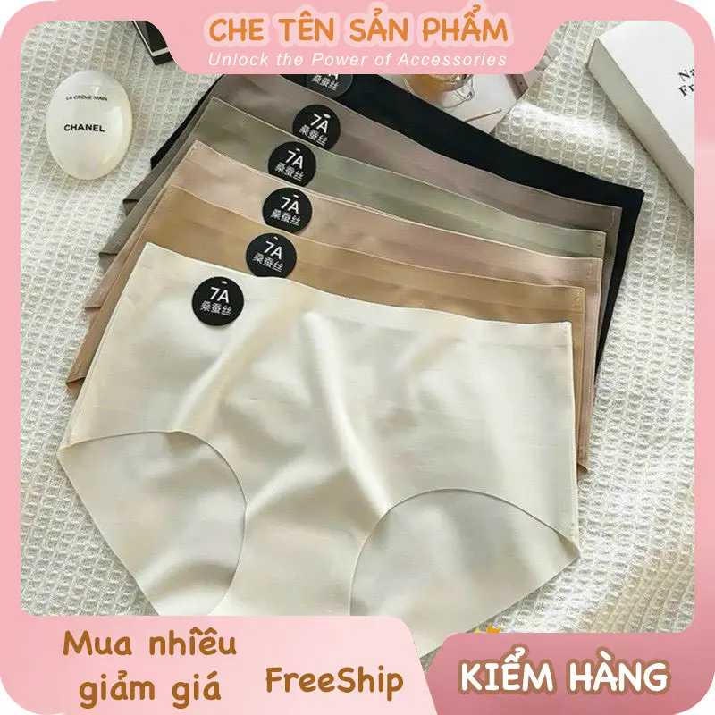 Set 10 quần lót nữ su non tàng hình cao cấp, quần chip nữ không lộ viền, kháng khuẩn thông hơi, thoáng khí 7A - PinkSoul