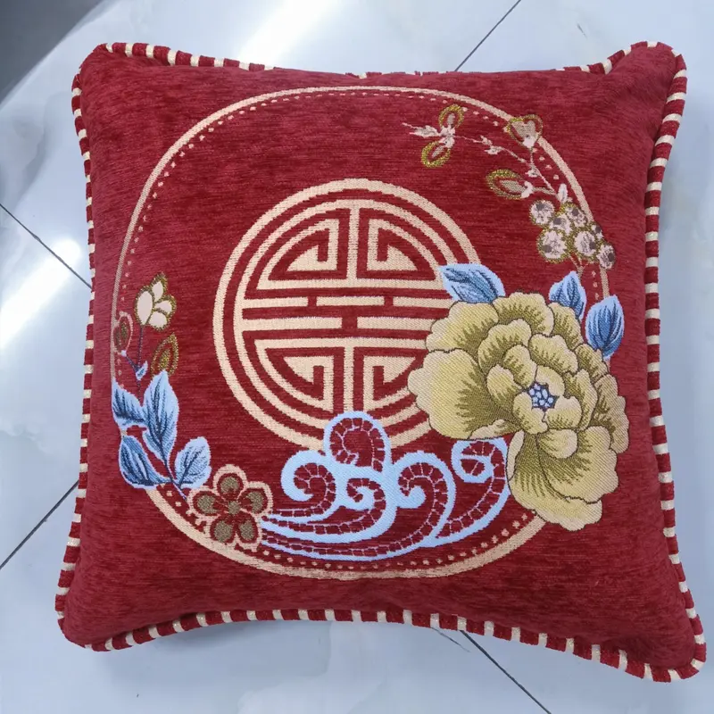 Gối tựa lưng mẫu hoa cổ 3d lịch lãm (cả vỏ gối và ruột gối) 0