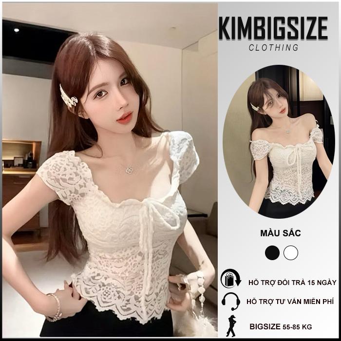 Áo kiểu nữ lưới thêu nhung KIMBIGSIZE bigsize (55-90kg)- Top, Voi
