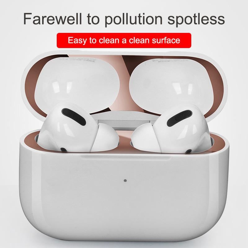 [Pureh CHÍNH HÃNG]Miếng dán kim loại bảo vệ tai nghe Bluetooth Airpods, lớp vỏ bên trong chống bụi, bảo vệ IP.